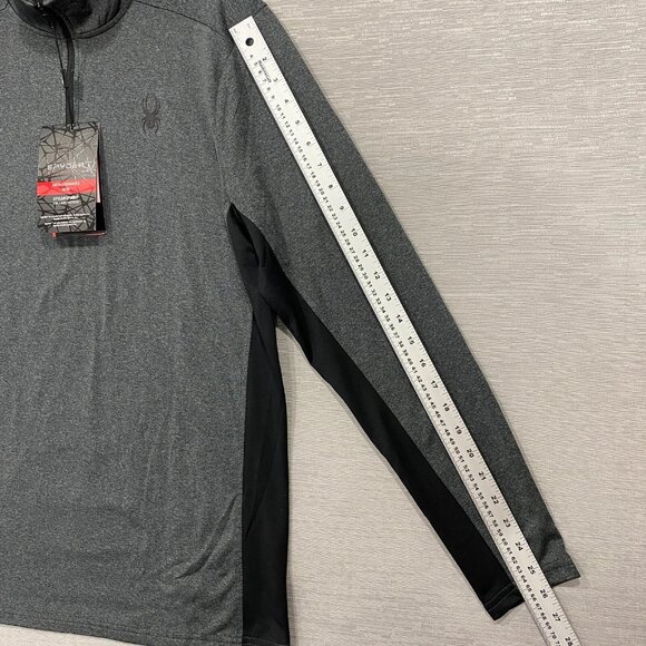 SPYDER 1/4 Zip Pullover Shirt Mens Medium Grey Base Layer Quick Dry - Picture 11 of 13